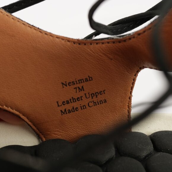 L'Amour Des Pieds Womens Nesimah Sandals Size 7 Black Leathte Ankle Tie Up Shoes - Picture 10 of 14